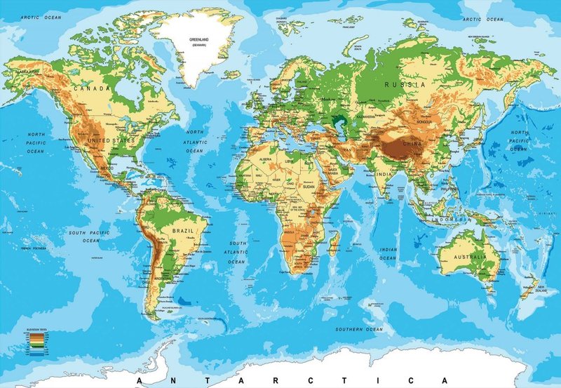 Fototapet - World Map Atlas